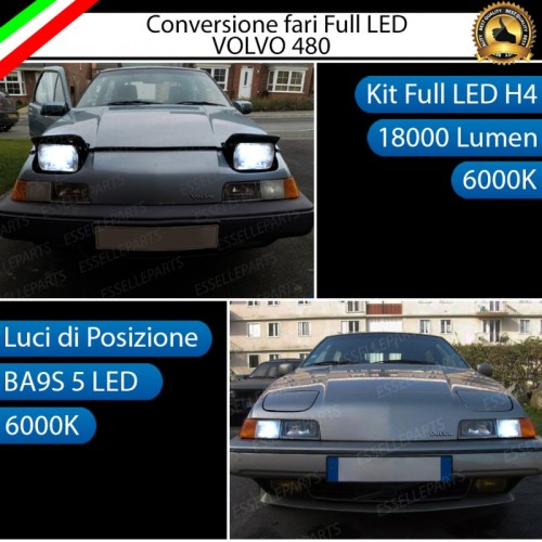 Conversione Fari Full LED 6000k canbus Volvo 480 Luce Bianca No Error