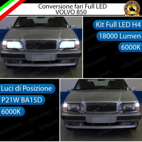 Conversione Fari Full LED 6000K bianco per Volvo 850 con Fari a parabola singola