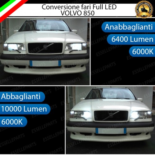 Conversione Fari Full LED 6000K bianco Volvo 850 con fari a parabola doppia