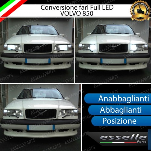 Conversione Fari Full LED 6000K bianco Volvo 850 con fari a parabola doppia