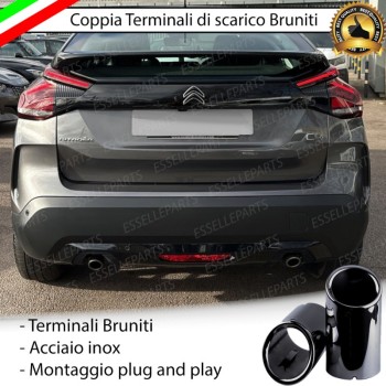 Terminali di Scarico Nero Brunito Inox per CITROEN C4 III