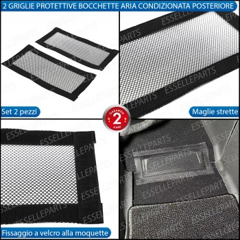 Coppia Griglie Protettive Aria Condizionata Bocchette Posteriori Velcro Moquette Coppia Griglie Protettive Aria Condizionata Bocchette Posteriori Velcro Moquette