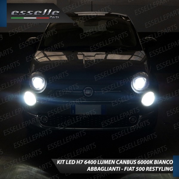 Kit Full LED H7 6400 Lumen 6000K bianco Abbaglianti ABARTH 500 595 695 RESTYLING