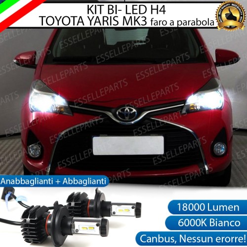 Kit Full LED H4 18000 Lumen 6000K bianco TOYOTA YARIS MK3 con fari a parabola