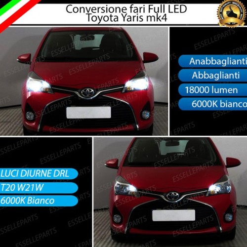 Conversione Fari Full LED 6000K bianco per Toyota Yaris MK3 Restyling Dal 2017