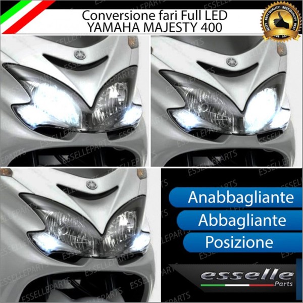 Conversione Fari Full LED per Yamaha Majesty 400 Lampade Compatte 6000K Bianco