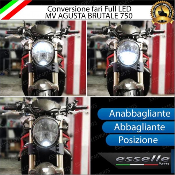 Conversione Fari Full LED per MV AGUSTA Brutale 750 (2002-2006) S Lampade 6000K Bianco Ghiaccio