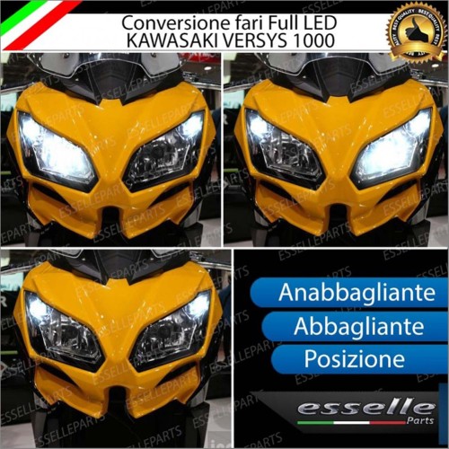 Conversione Completa Fari Full LED per Kawasaki Versys 1000 6000 Lumen Bianco