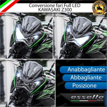 Conversione Completa Fari Full LED per Kawasaki Z 300 6000 Lumen 6000K Bianco