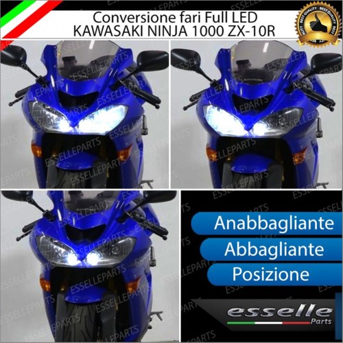 Conversione a Led per Kawasaki Ninja 1000 ZX-10R H7 e T10
