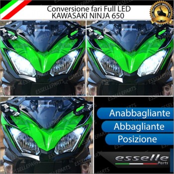 Conversione Completa Fari Full LED per Kawasaki Ninja 650 6000 Lumen 6000K