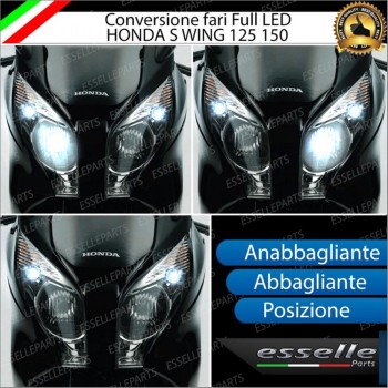 Conversione Completa Fari Full LED per Honda S Wing 125 6000 Lumen 6000K Bianco Conversione Completa Fari Full LED per Honda S Wing 125 6000 Lumen 6000K Bianco