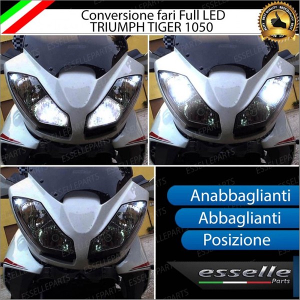 Conversione Fari Full LED per Triumph Tiger 1050 (2013-2015) Sport ABS Lampade 6000K Bianco Ghiaccio