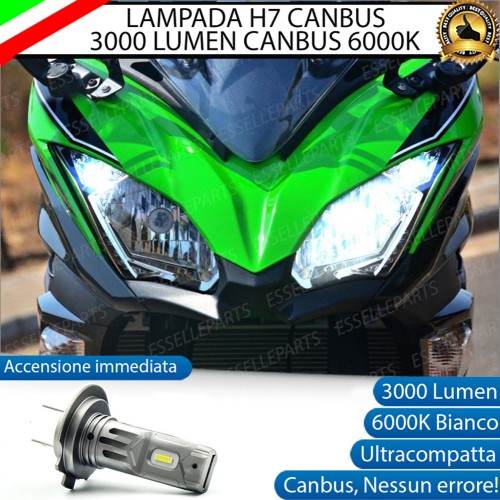 Lampada H7 LED 3000 Lumen per Anabbagliante KAWASAKI Ninja 650 2017-2019 Tourer