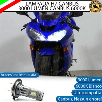 Lampada H7 LED 3000 Lumen per Anabbagliante KAWASAKI Ninja 1000 ZX-10R 2004-2005
