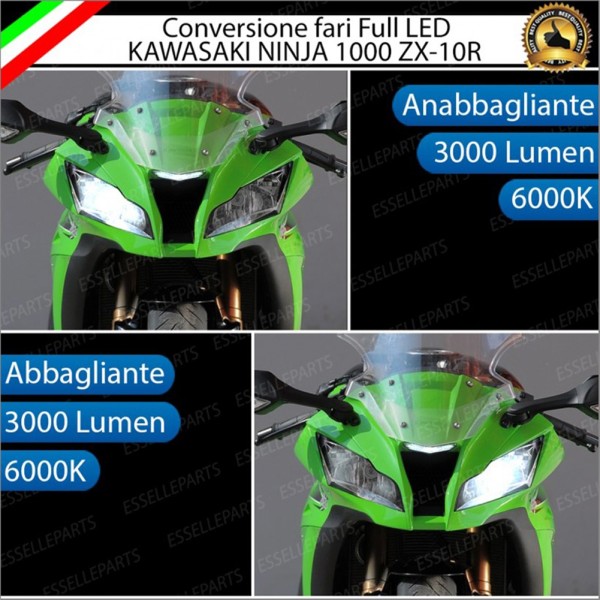 Conversione Fari Full LED ULTRA COMPATTA per KAWASAKI Ninja 1000 ZX-10R 2011-2015