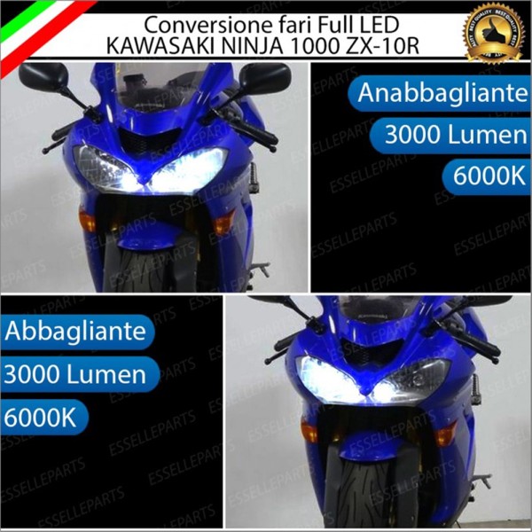Conversione Fari Full LED ULTRA COMPATTA per KAWASAKI Ninja 1000 ZX-10R 2004-2005