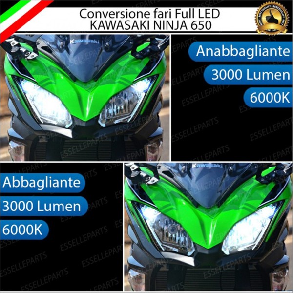 Conversione Fari Full LED ULTRA COMPATTA per KAWASAKI Ninja 650 2017-2019