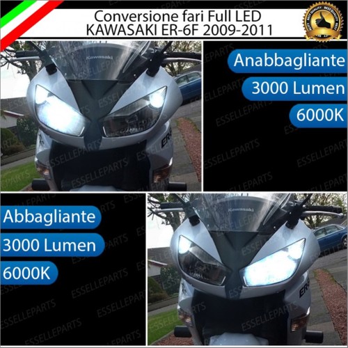 Conversione Fari Full LED ULTRA COMPATTA per KAWASAKI ER-6F 2009-2011