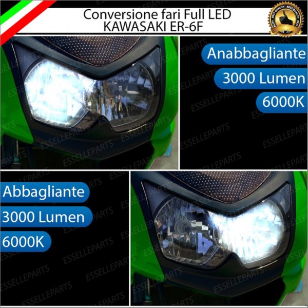 Conversione Fari Full LED ULTRA COMPATTA per KAWASAKI ER-6F 2006-2008