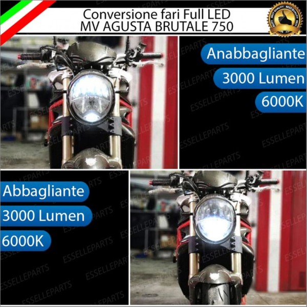 Conversione Fari Full LED per MV AGUSTA Brutale 750 (2002-2006) S Lampade 6000K Bianco Ghiaccio