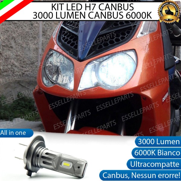Lampada H7 - ULTRA COMPATTA - 3000 LUMEN Abbagliante per DERBI Rambla 250 2008-2012