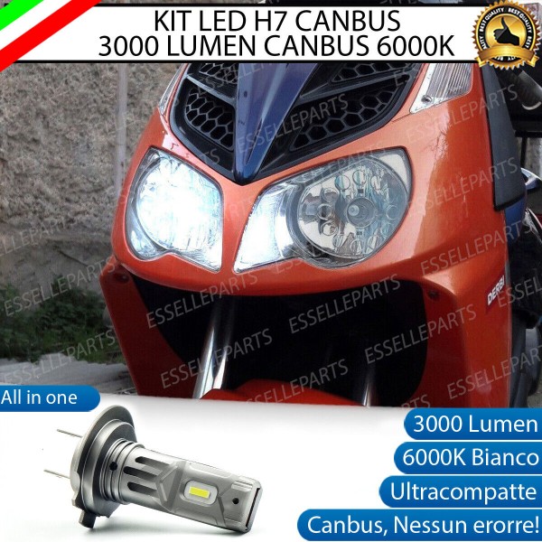 Lampada H7 - ULTRA COMPATTA - 3000 LUMEN Anabbagliante per DERBI Rambla 250 2008-2012