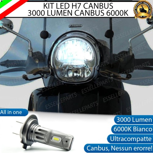 Lampada Singola Anabbagliante LED H7 3000 Lumen per APRILIA Scarabeo 500 2007-2012