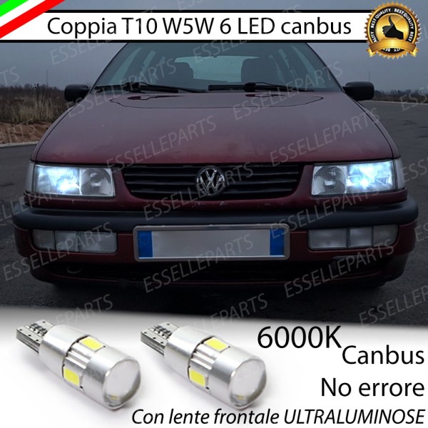 Coppia Lampade T10 W5W LED canbus con lente frontale per luci di posizione per VW PASSAT (B4)