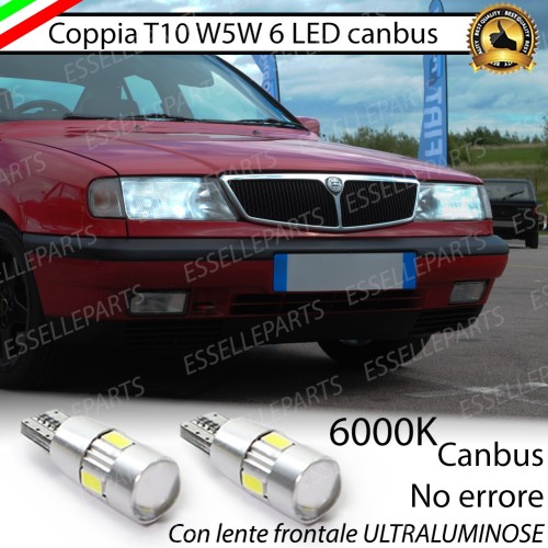 Lampade T10 W5W Canbus 6 LED no error luci posizione Lancia Dedra
