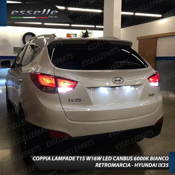 Coppia lampade Retromarcia LED T15 W16W da 13 Led Canbus 6000K bianco per Hyundai IX35 Dal 2014