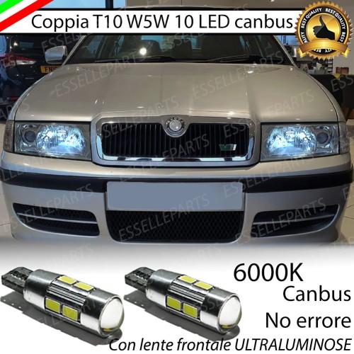 Lampade T10 W5W Canbus 10 LED no error luci posizione Skoda Octavia 1