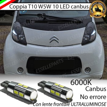 Coppia Lampade T10 W5W LED canbus con lente frontale per luci di posizione per Citroen C-Zero Coppia Lampade T10 W5W LED canbus con lente frontale per luci di posizione per Citroen C-Zero