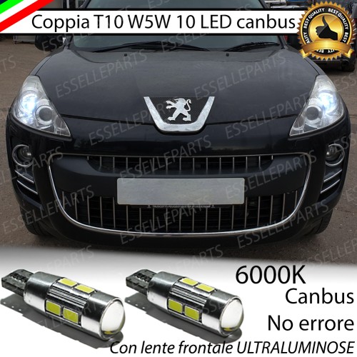 Coppia Lampade T10 W5W LED canbus con lente frontale per luci di posizione per Peugeot 4007