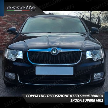 Coppia Lampade T10 W5W LED canbus con lente frontale per luci di posizione per Skoda Superb 2 Coppia Lampade T10 W5W LED canbus con lente frontale per luci di posizione per Skoda Superb 2