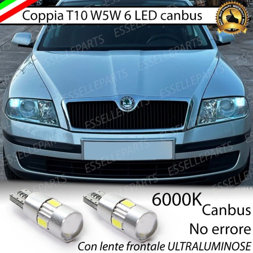 Lampade T10 W5W 6 LED luci posizione Skoda Octavia 2 1Z