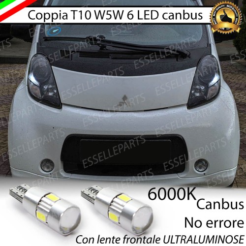 Coppia Lampade T10 W5W LED canbus con lente frontale per luci di posizione per Mitsubishi i
