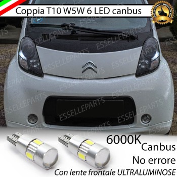 Coppia Lampade T10 W5W LED canbus con lente frontale per luci di posizione per Citroen C-Zero Coppia Lampade T10 W5W LED canbus con lente frontale per luci di posizione per Citroen C-Zero