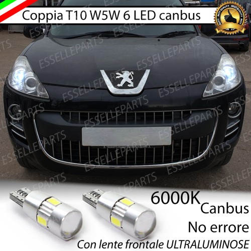 Coppia Lampade T10 W5W LED canbus con lente frontale per luci di posizione per  Peugeot 4007