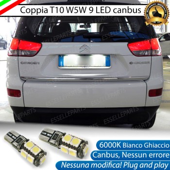 Luci Targa 9 LED per Citroen C-Crosser Canbus 6000K Bianco