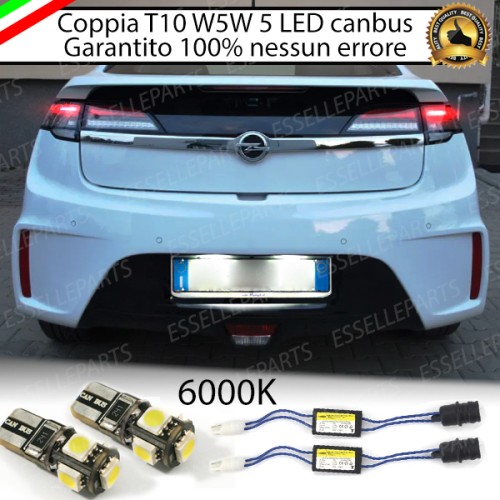 Coppia Luci Targa 5 LED Per Opel Ampera Canbus 6000K Bianco Ghiaccio