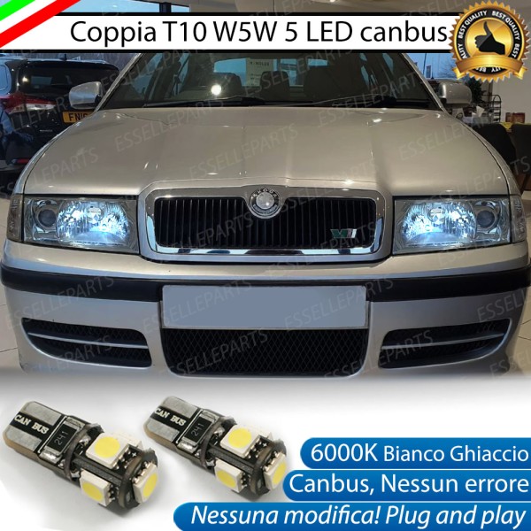 Luci posizione T10 W5W 5 LED Canbus Skoda Octavia 1