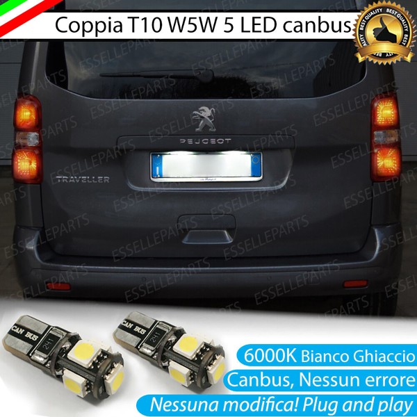 Luci Targa 5 LED Canbus 6000K per PEUGEOT TRAVELLER