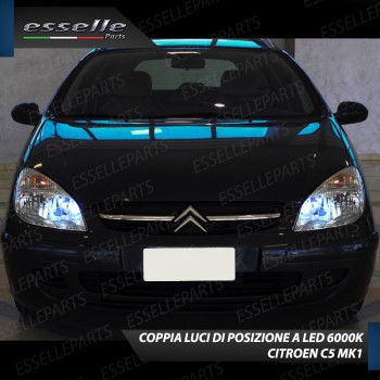 Coppia luci di posizione T10 W5W 5 LED canbus 6000K Bianco per Citroen C5 MK1 Pre-Restyling