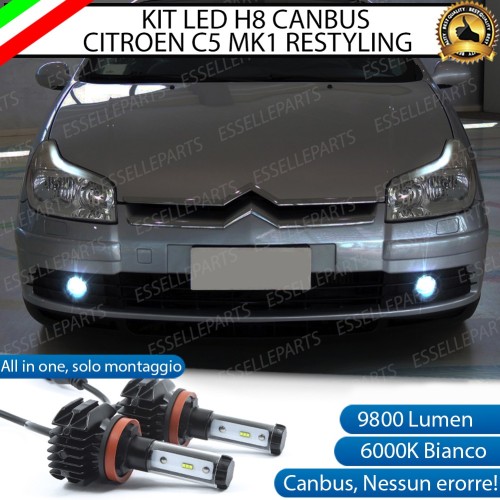 Kit Full LED H8 9800 Lumen 6000K bianco Fendinebbia per CITROEN C5 Restyling