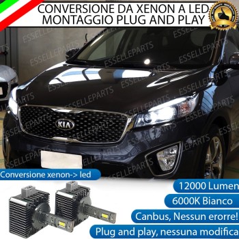 Conversione D1S Led Da Xenon A Led 12000 Lumen 6000K KIA SORENTO MK2 FINO AL 2012