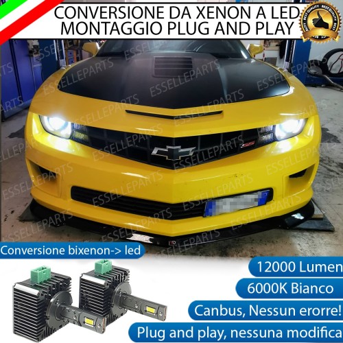 Coppia Lampade D3S Led Da Xenon A Led 12000 Lumen 6000K CHEVROLET Camaro