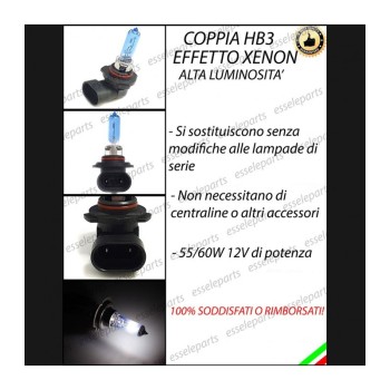 Coppia Lampade Effetto Xenon HB3 ANABBAGLIANTI Specifiche Alfa Romeo GTV Coppia Lampade Effetto Xenon HB3 ANABBAGLIANTI Specifiche Alfa Romeo GTV