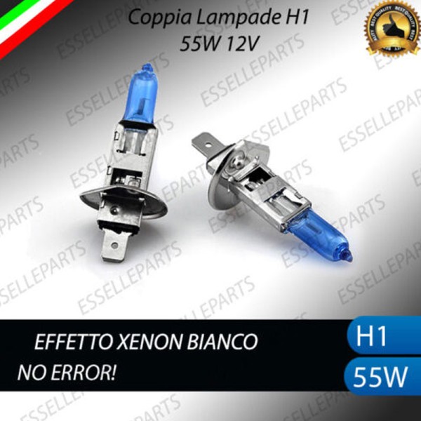 Coppia Lampade Effetto Xenon H1 ABBAGLIANTI Ford Fiesta MK7 con fari LENTICOLARI