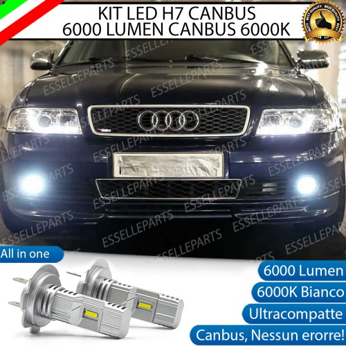 Kit Full LED H7 ULTRA COMPATTA 6000 Lumen 6000K bianco Fendinebbia AUDI A4 B5 DAL 1999